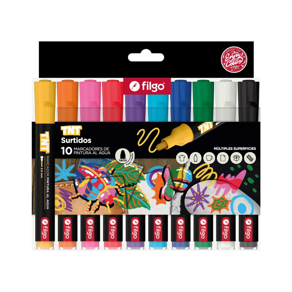 MARCADORES PINTURA AL AGUA TNT 3.0 X 10
